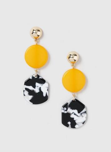 Dorothy Perkins Yellow Resin Drop Earrings