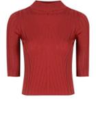 Dorothy Perkins *alice & You Short Sleeve Red Knitted Top