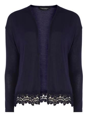 Dorothy Perkins Navy Lace Trim Cardigan