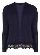 Dorothy Perkins Navy Lace Trim Cardigan