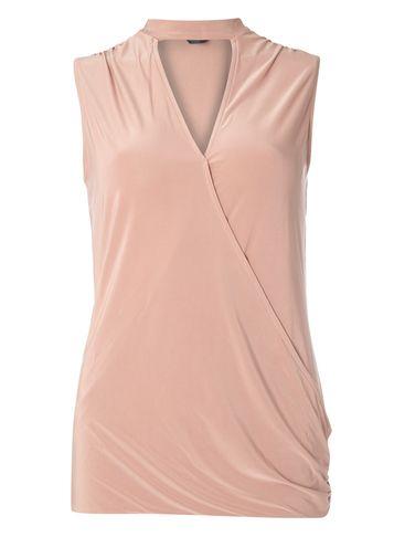 Dorothy Perkins *tall Nude Choker Wrap Top