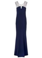 Dorothy Perkins *quiz Navy Diamante Keyhole Fishtail Maxi Dress