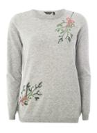 Dorothy Perkins Grey Sequin Mistletoe Jumper