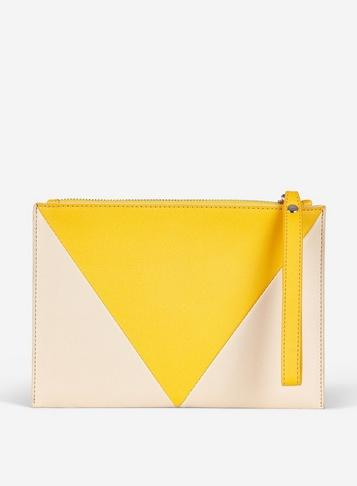 Dorothy Perkins Yellow Panel Wristlet Clutch