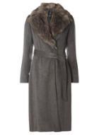 Dorothy Perkins Charcoal Faux Fur Collar Coat