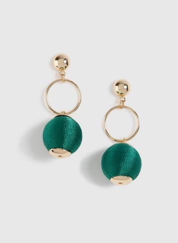 Dorothy Perkins Green Wrap Ball Earrings
