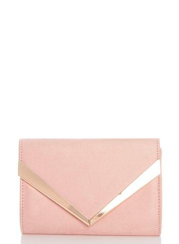 Dorothy Perkins *quiz Pink Faux Suede Clutch Bag