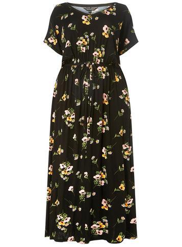 Dorothy Perkins Dp Curve Black Daisy Jersey Maxi Dress