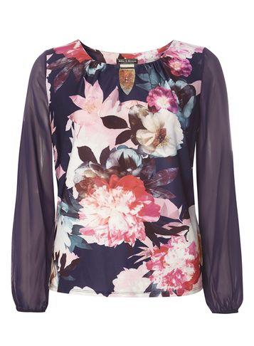 Dorothy Perkins *billie & Blossom Navy Floral Print Blouse