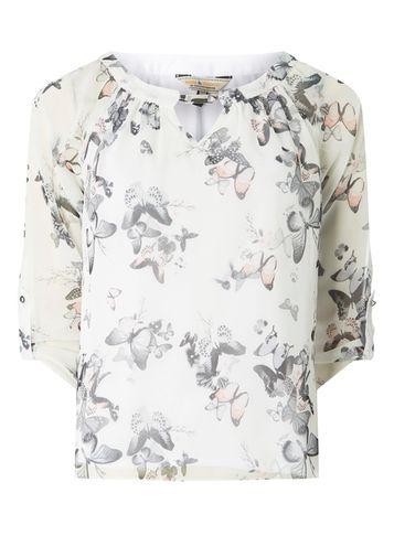 Dorothy Perkins *billie & Blossom White Butterfly Print Blouse