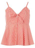 Dorothy Perkins *vero Moda Red And White Peplum Top
