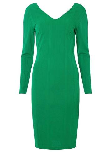 Dorothy Perkins *green V-neck Textured Bodycon Dress