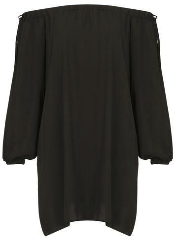 Dorothy Perkins *voulez Vous Black Elasticated Dress