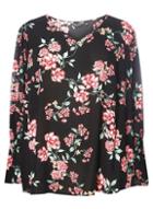 Dorothy Perkins *dp Curve Floral Print V-neck Sheered Wrist Blouse