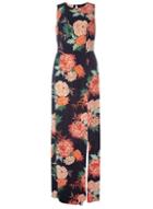 Dorothy Perkins *tall Blue Oriental Floral Maxi Dress