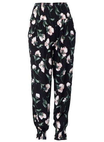 *izabel London Black Floral Print Trousers