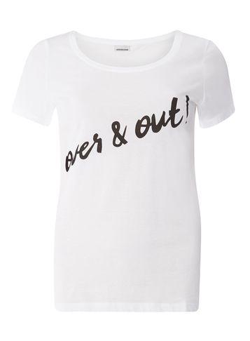 Dorothy Perkins *noisy May White 'over And Out' T-shirt