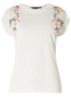 Dorothy Perkins Ivory Embroidered T-shirt
