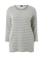 Dorothy Perkins *dp Curve Grey Striped Popper Cuff T-shirt