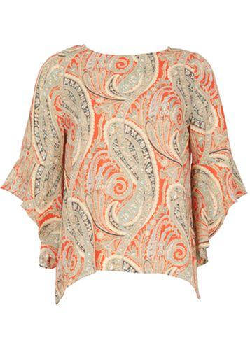 Dorothy Perkins *izabel London Multi Orange Paisley Print Top