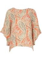 Dorothy Perkins *izabel London Multi Orange Paisley Print Top