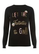 Dorothy Perkins Black Festivities Be Gin Jumper