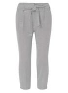 Dorothy Perkins Petite White And Black Textured Tie Waist Trousers
