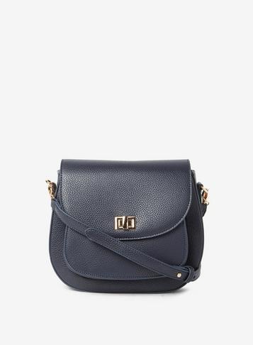 Dorothy Perkins Navy Pocket Front Saddle Cross Body Bag