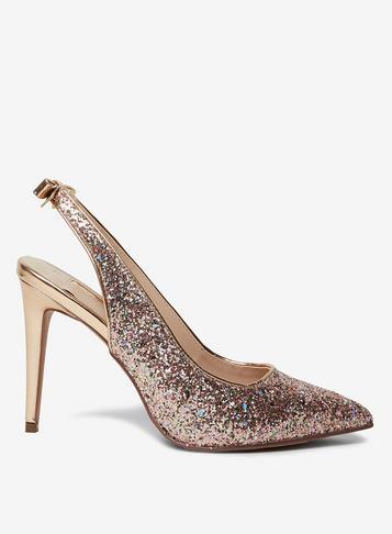 Dorothy Perkins Pink Glitz Slingback Court Shoes