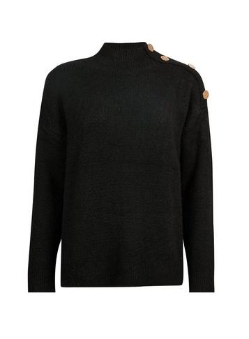 Dorothy Perkins Petite Black Button Jumper