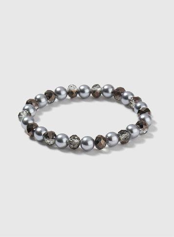Dorothy Perkins Grey Facet Bead Stretch Bracelet