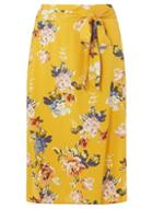 Dorothy Perkins Yellow Floral Print Midi Skirt