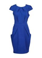Dorothy Perkins *blue Vanilla Pleat Detail Tulip Dress