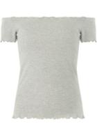 Dorothy Perkins Grey Frill Bardot Top