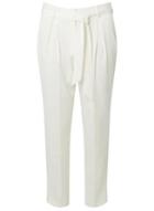 Dorothy Perkins White Satin Tie Front Tapered Leg Trousers