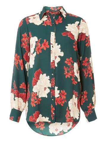 Dorothy Perkins Green Floral Print Shirt