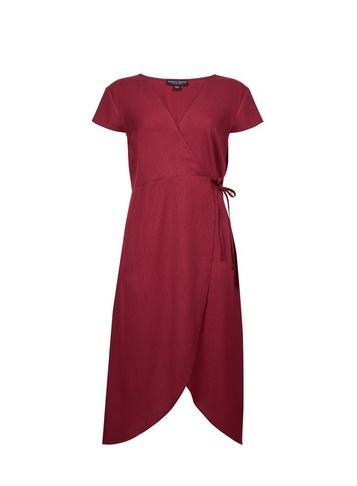 Dorothy Perkins *red Oxblood Wrap Midi Dress