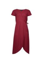 Dorothy Perkins *red Oxblood Wrap Midi Dress