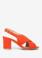 Dorothy Perkins Wide Fit Orange 'simone' Heeled Sandals