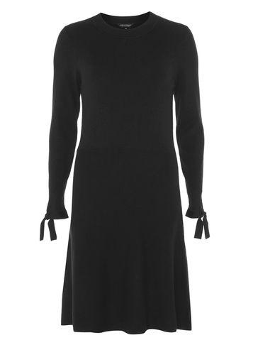 Dorothy Perkins Black Long Tie Sleeve Knitted Skater Dress