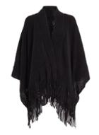 *quiz Black Knitted Cape Features Shawl