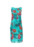 *billie & Blossom Tall Teal Tropical Trapeze Dress