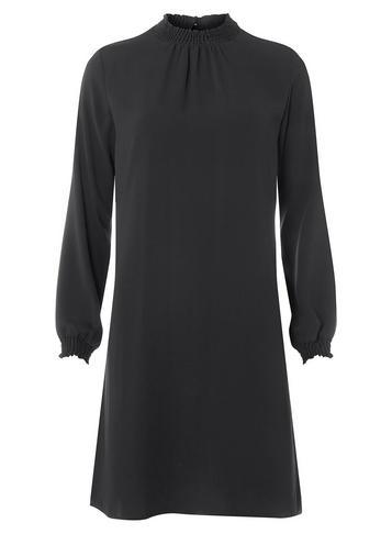 Dorothy Perkins Black Shirred Neck Shift Dress