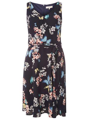 Dorothy Perkins *billie & Blossom Petite Navy Skater Dress