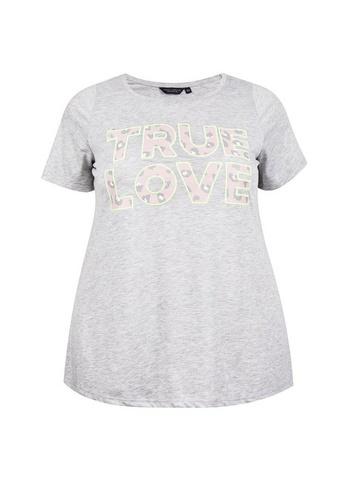 Dorothy Perkins Dp Curve Grey True Love Motif Top