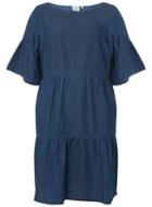 Dorothy Perkins Juna Rose Curve Blue 1/2 Sleeve Denim Shift Dress