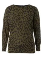 Dorothy Perkins Khaki Leopard Print Batwing Sleeve Top