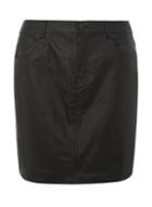 Dorothy Perkins Black Coated Denim Skirt