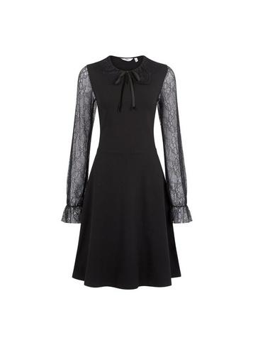 Dorothy Perkins *tall Black Lace Sleeve Dress