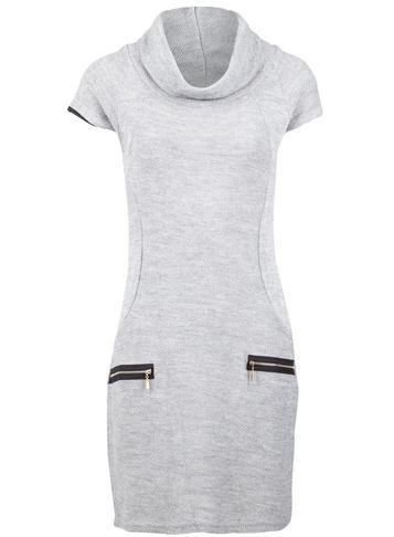 Dorothy Perkins * Izabel London Grey Roll Neck Knit Dress